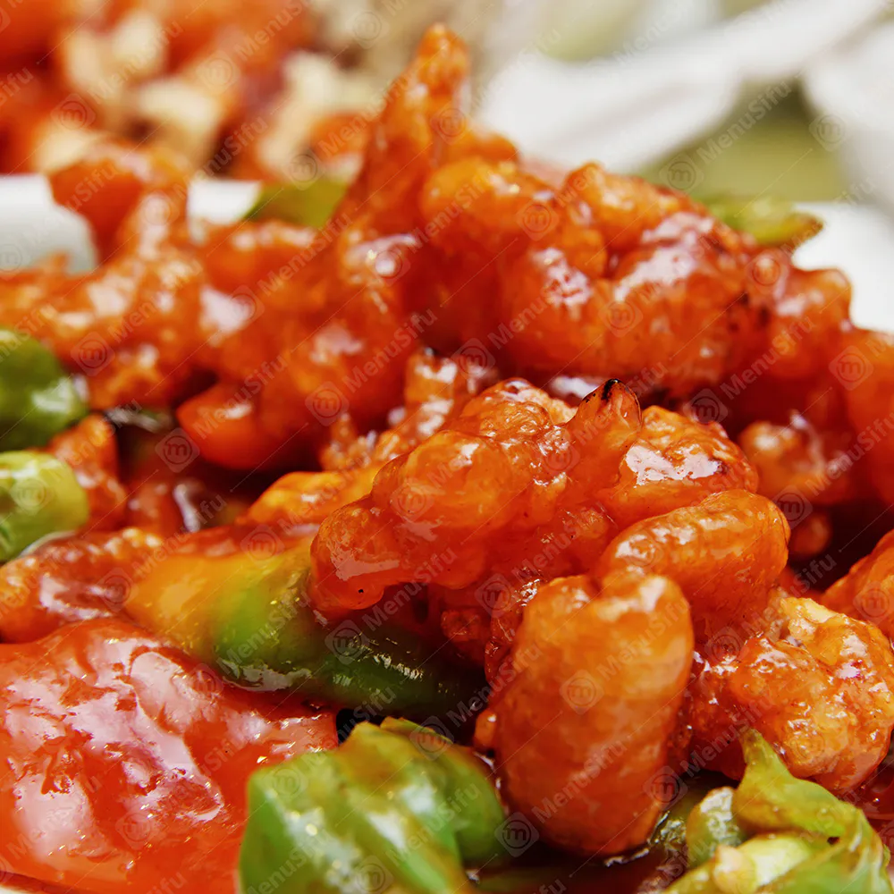Crispy sweet and sour pork with green peppers at Ming Wok, a Chinese Restaurant in Fort Worth