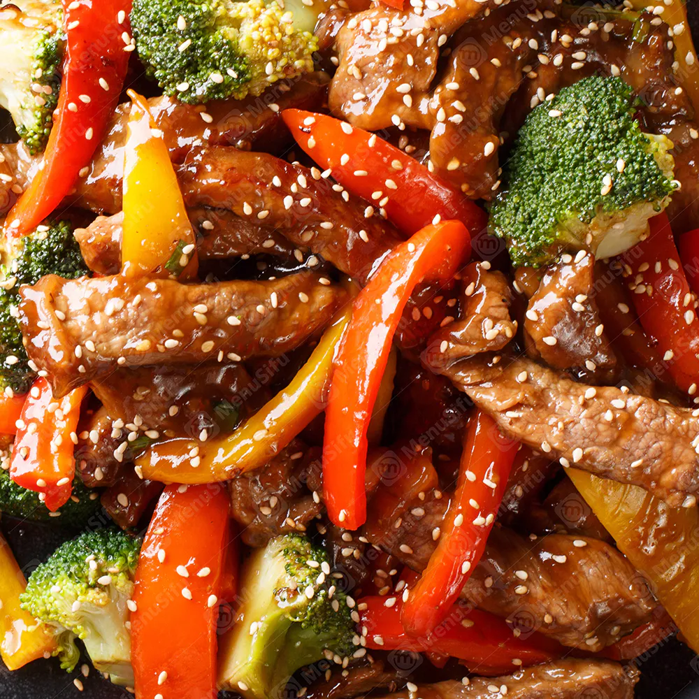 Beef stir-fry with bell peppers and broccoli at Ming Wok, a Chinese Restaurant in Fort Worth